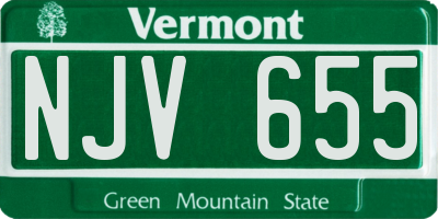 VT license plate NJV655