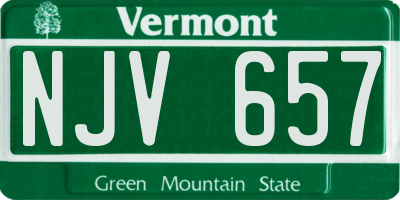 VT license plate NJV657