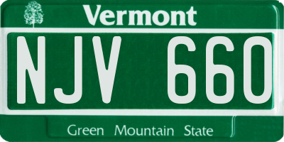 VT license plate NJV660