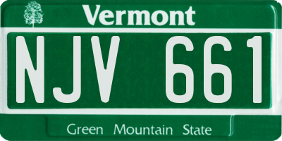 VT license plate NJV661