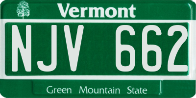 VT license plate NJV662