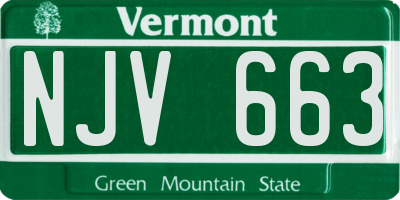 VT license plate NJV663