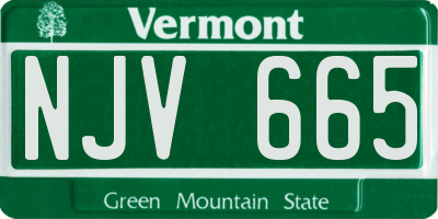 VT license plate NJV665