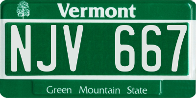 VT license plate NJV667