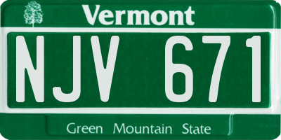 VT license plate NJV671