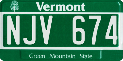 VT license plate NJV674