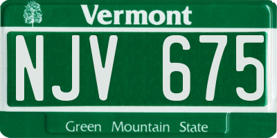 VT license plate NJV675