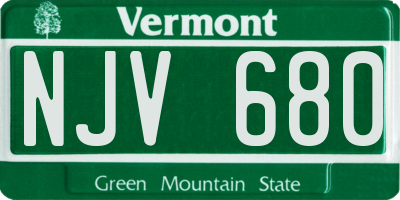 VT license plate NJV680