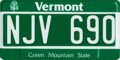 VT license plate NJV690