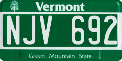 VT license plate NJV692