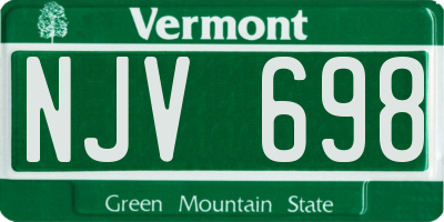 VT license plate NJV698