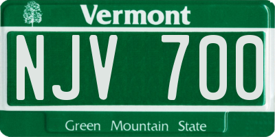 VT license plate NJV700