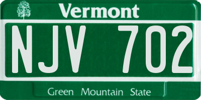 VT license plate NJV702