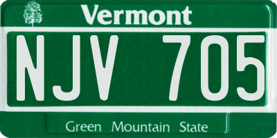 VT license plate NJV705