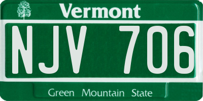 VT license plate NJV706