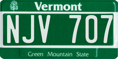 VT license plate NJV707