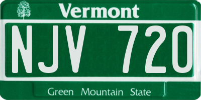 VT license plate NJV720