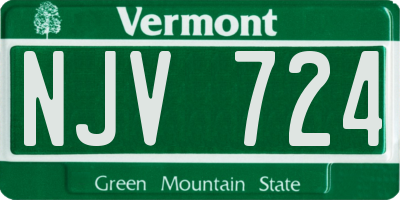VT license plate NJV724