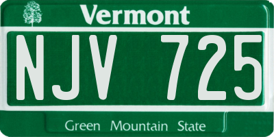 VT license plate NJV725