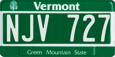 VT license plate NJV727