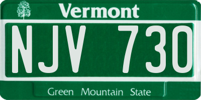 VT license plate NJV730