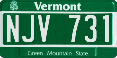VT license plate NJV731