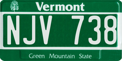 VT license plate NJV738