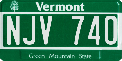 VT license plate NJV740