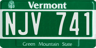 VT license plate NJV741