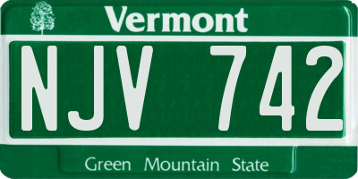 VT license plate NJV742