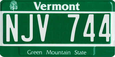 VT license plate NJV744
