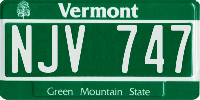 VT license plate NJV747