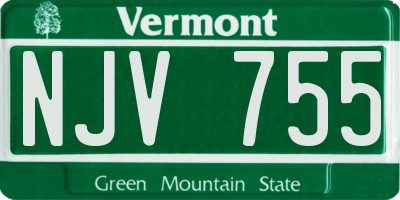 VT license plate NJV755