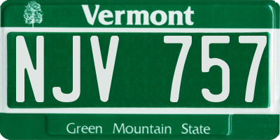 VT license plate NJV757