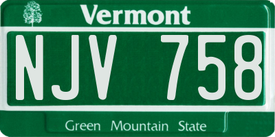 VT license plate NJV758
