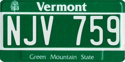 VT license plate NJV759