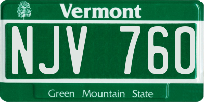 VT license plate NJV760