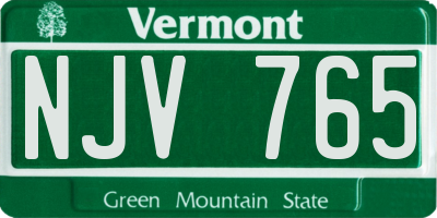VT license plate NJV765