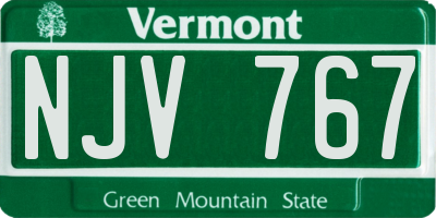 VT license plate NJV767