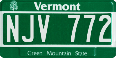 VT license plate NJV772