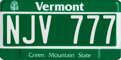 VT license plate NJV777