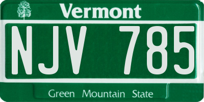 VT license plate NJV785