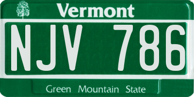 VT license plate NJV786