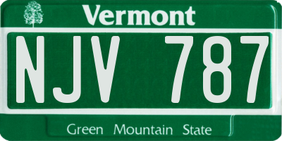 VT license plate NJV787