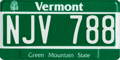 VT license plate NJV788