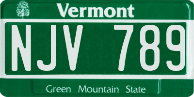 VT license plate NJV789