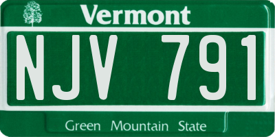 VT license plate NJV791