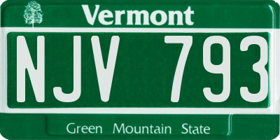 VT license plate NJV793