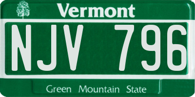 VT license plate NJV796
