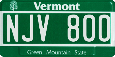 VT license plate NJV800